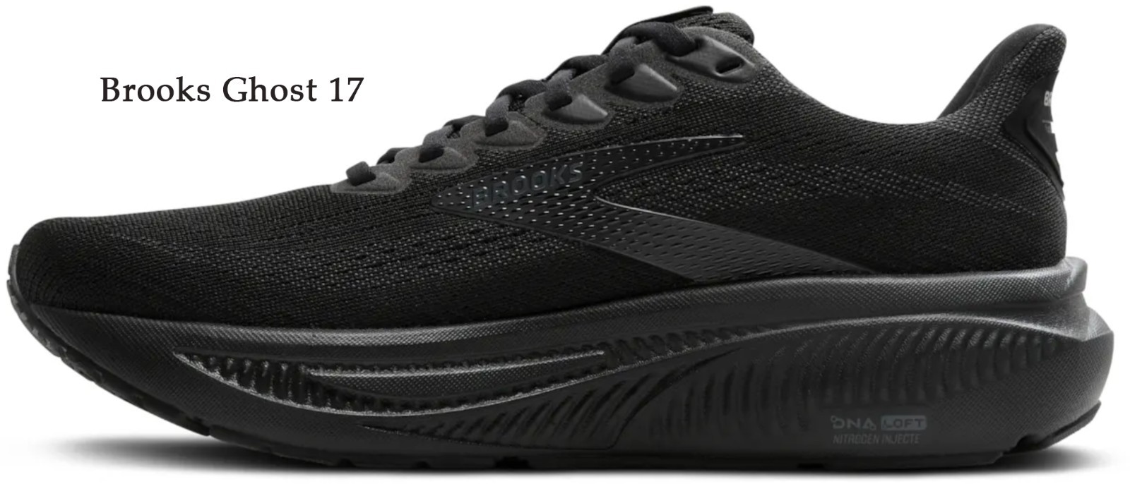 Brooks Ghost 17 Mens Black/Black/Ebony, Multiple sizes, New In Box