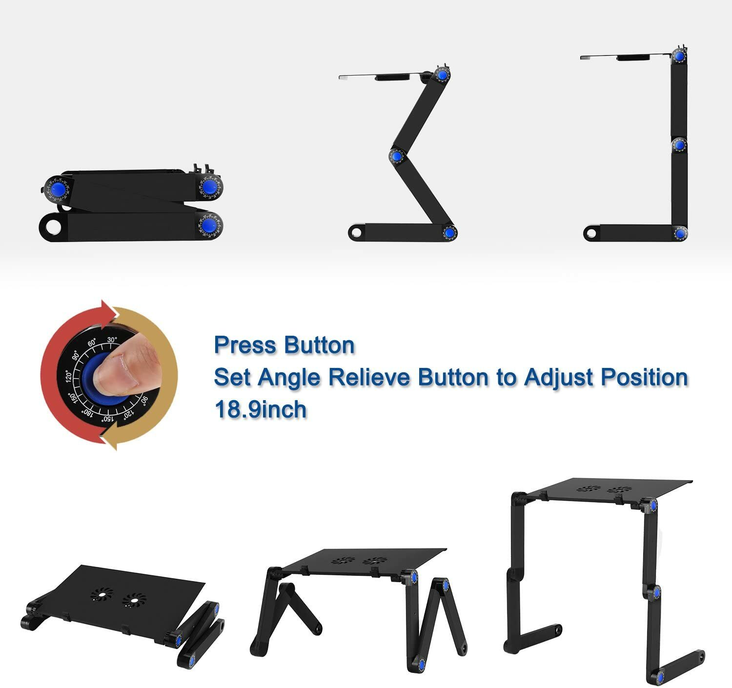 Laptop Table Adjustable Computer Stand Portable Workstation Notebook Holder
