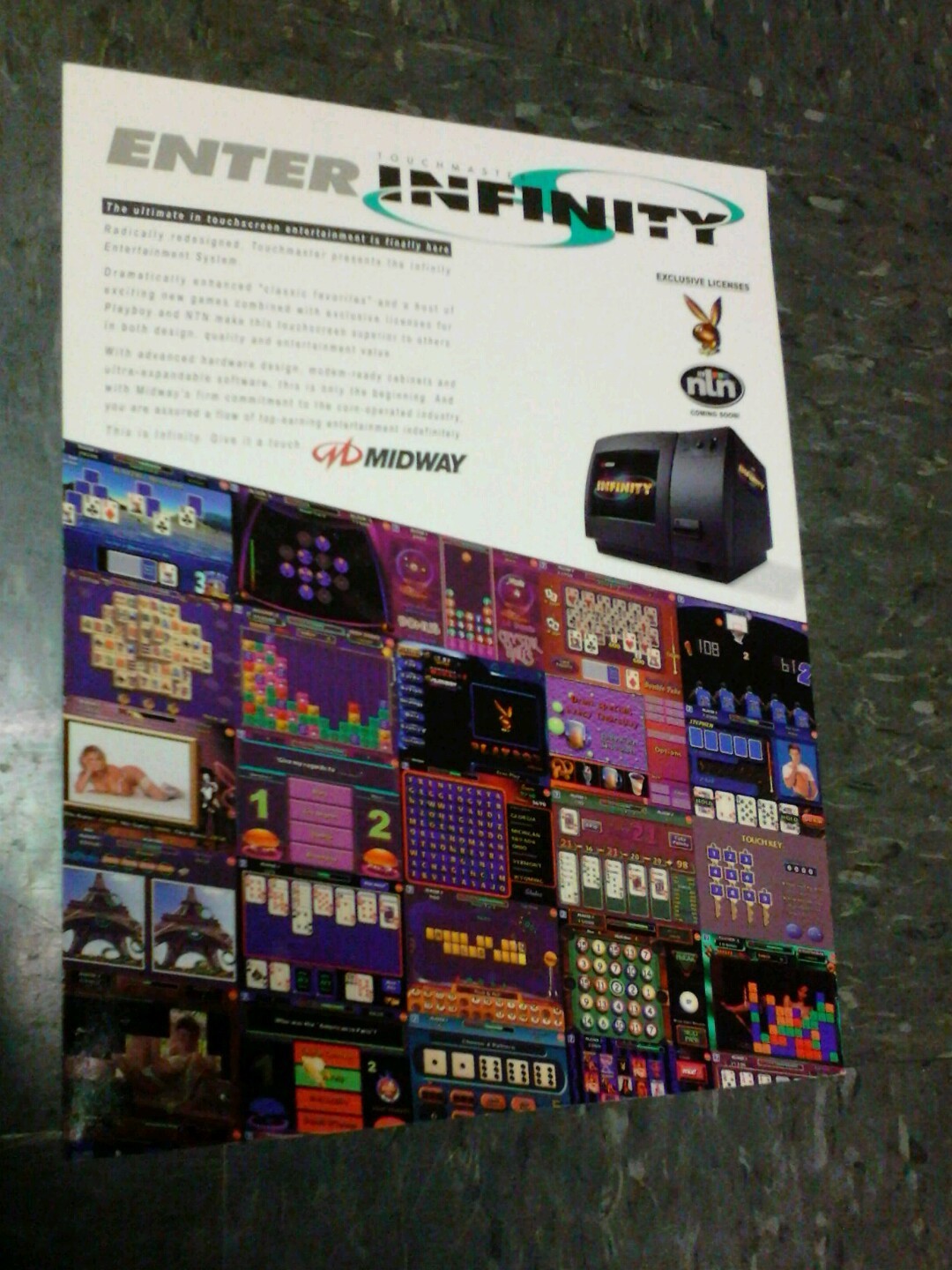 Midway TOUCHMASTER INFINITY arcade video game flyer nice color original--2 sides
