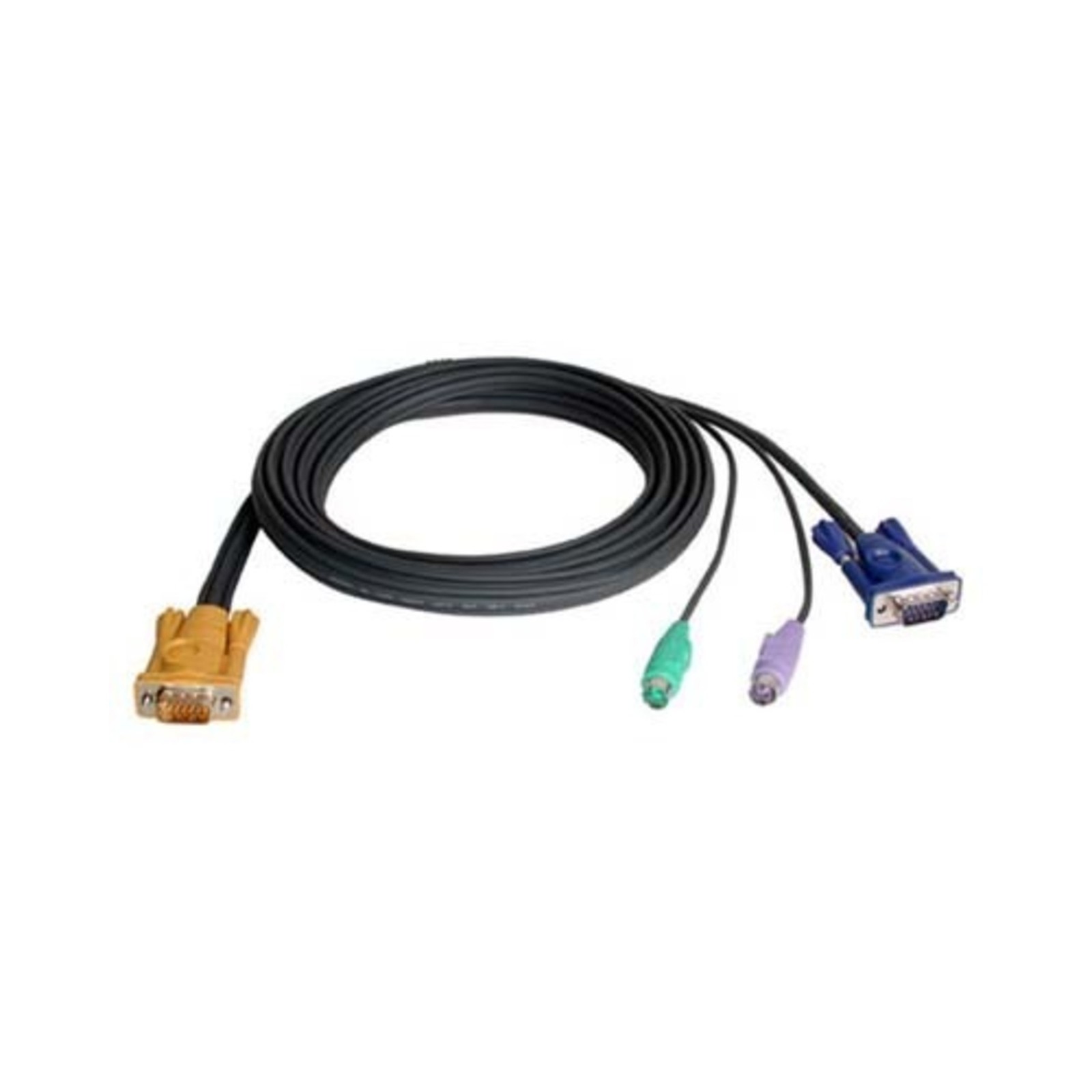 Aten - 2L-5201P - ATEN PS/2 KVM Cable - mini-DIN (PS/2) Male, HD-15 Male Video
