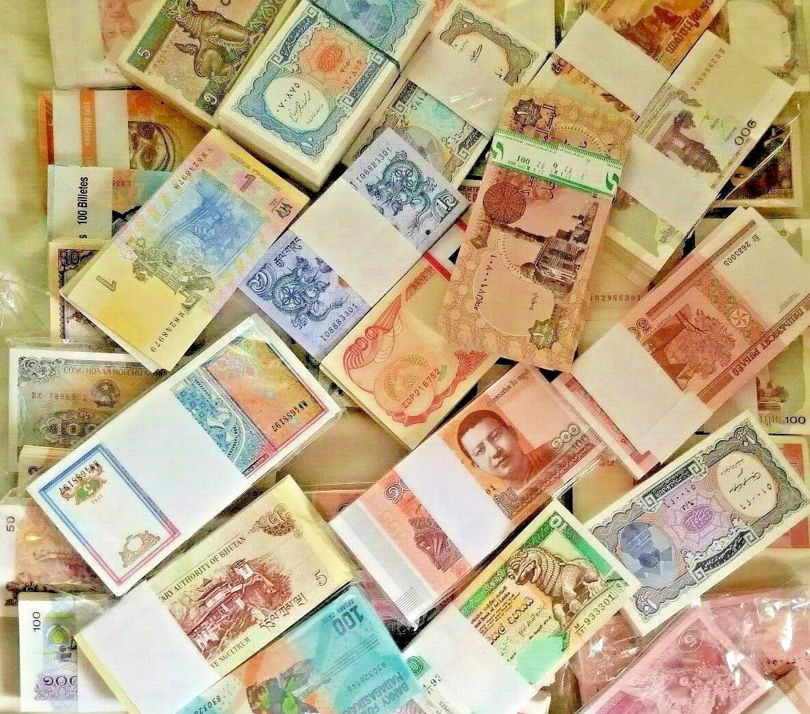 UNC Lot of 10 Different Foreign PAPER MONEY BANKNOTES WORLD CURRENCY