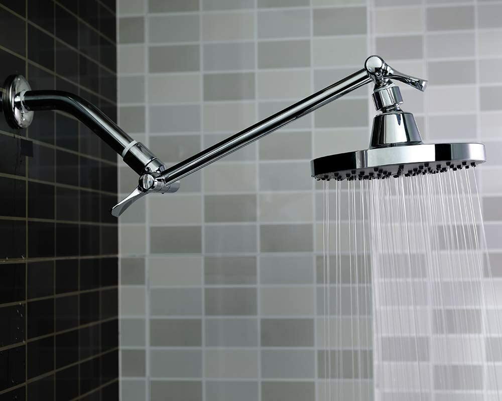 11" Solid Brass Shower Head Extension Arm with Lock Joints Adjustable Height