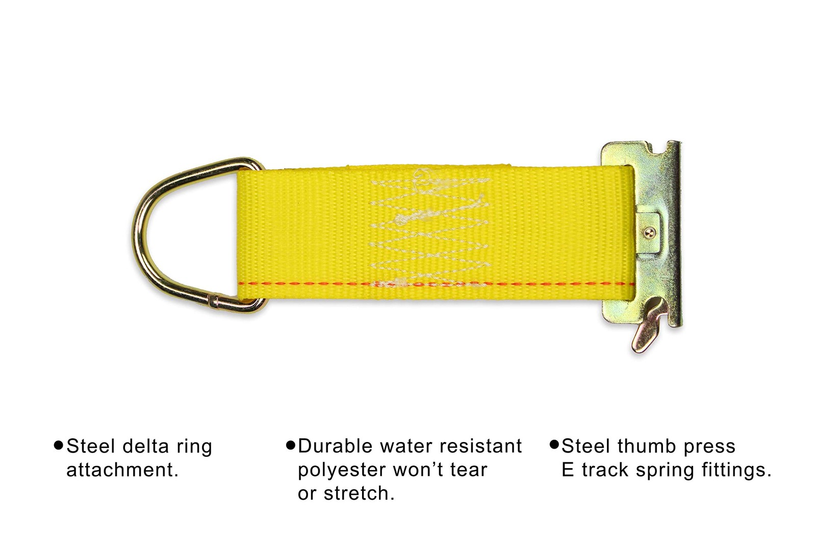 DC Cargo Mall E-Track Rope Tie-Offs, 2" x 6" Tie Down Straps - 4-pack, Yellow