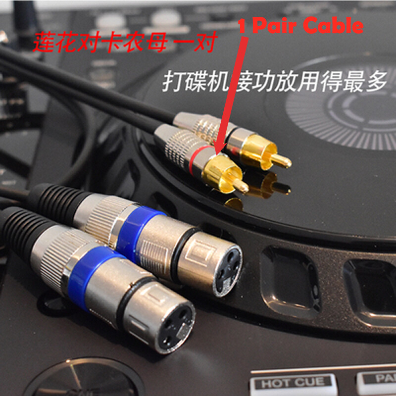 Pair Customized Audio Cables RCA To XLR Disc Player Connected to Amplifier 2m