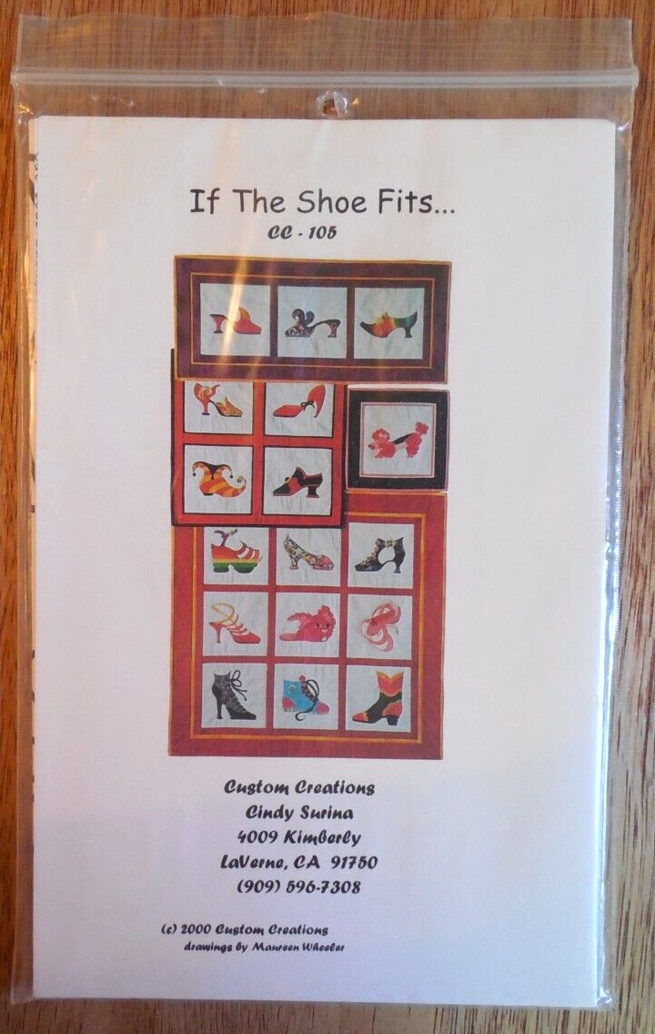 NEW Custom Creations Wall Quilt Pattern "If the Shoe Fits....."  Several Sizes