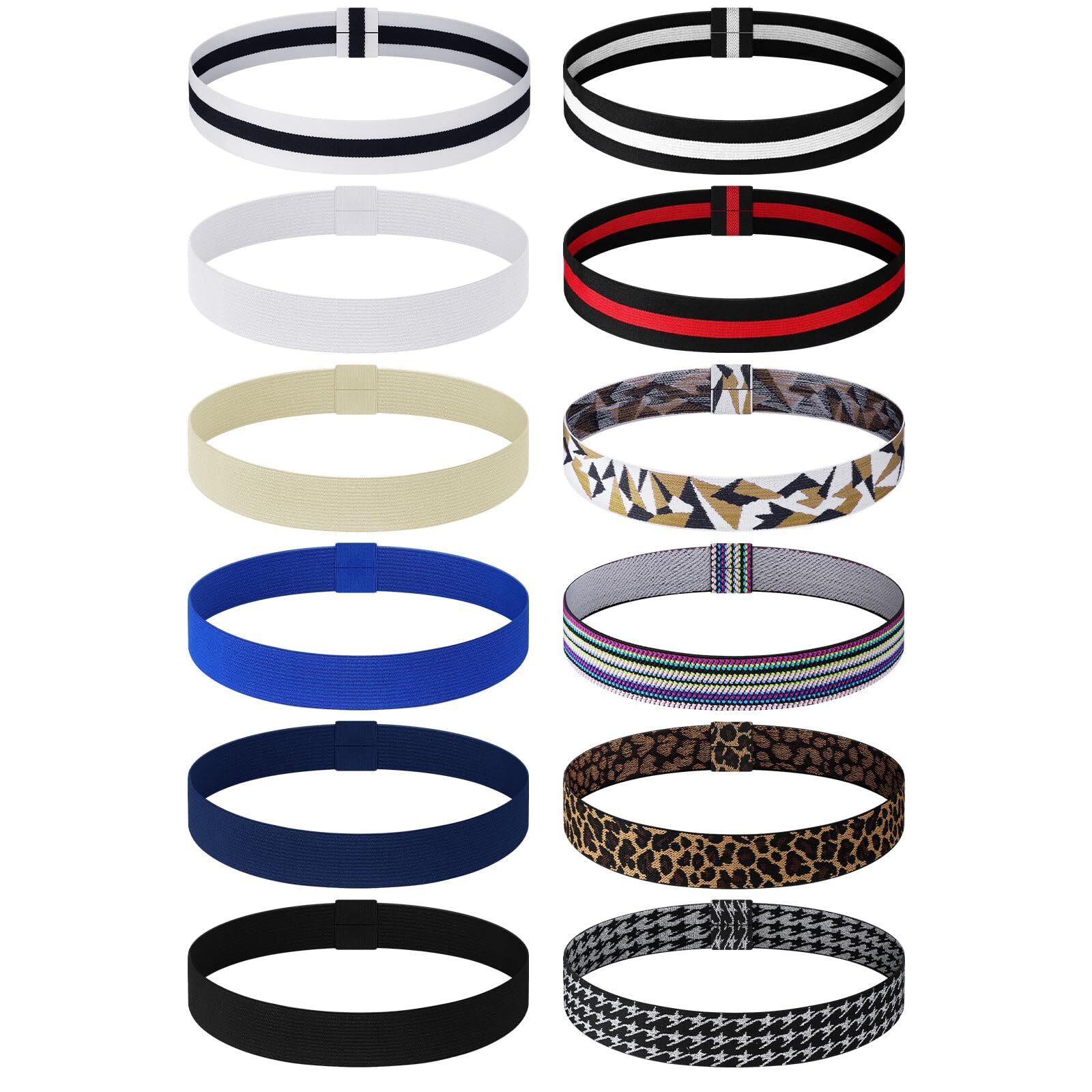 12 Pieces Stretchable Hat Band Ribbon Panama Hat Band Western Cowboy Hat Band...