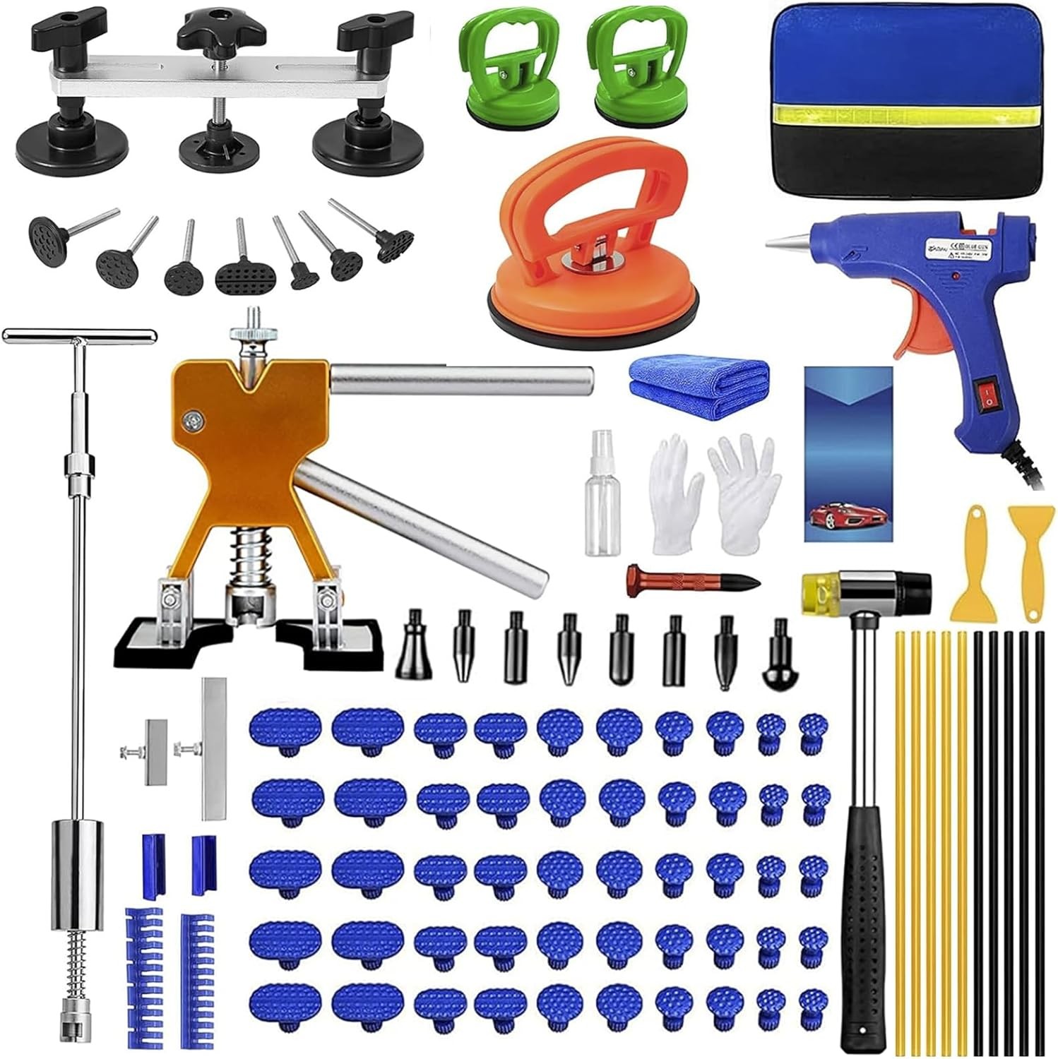 97pcs Dent Puller Kit, Paintless Dent Removal Kit for Dent Repair, Car Dent R...