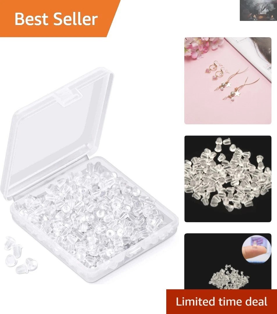 Portable Silicone Earring Backs - 4mm Diameter Clear Safety Pads for Earrings