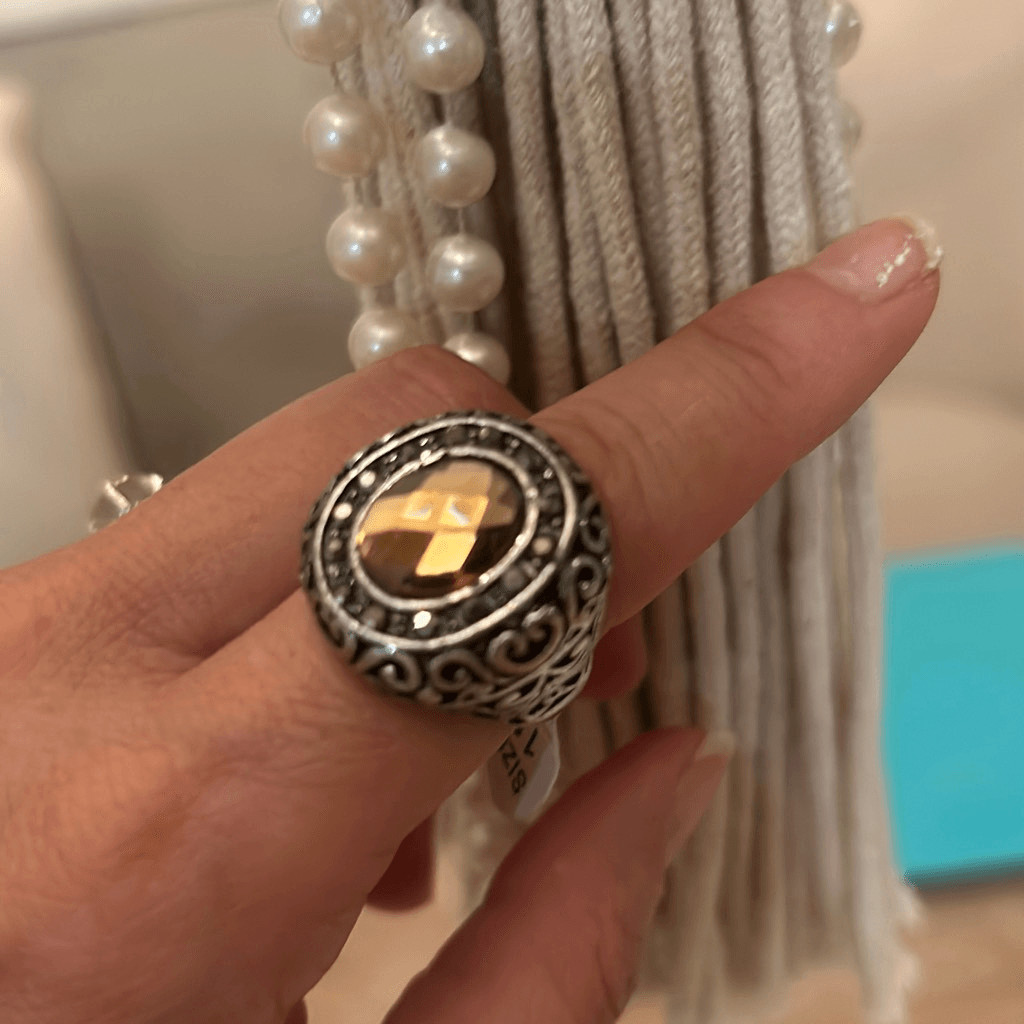NWT gorgeous costume ring silver mite 9 (18)