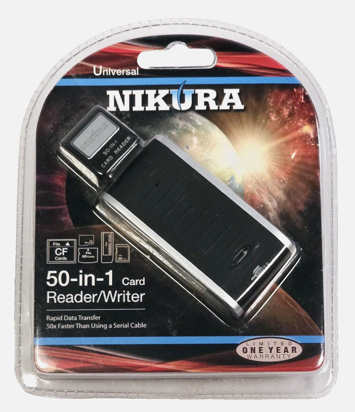 Nikura 50-in-1 Card Reader/Writer Rapid Data Transfer USB 2.0 Mac, PC Compatible