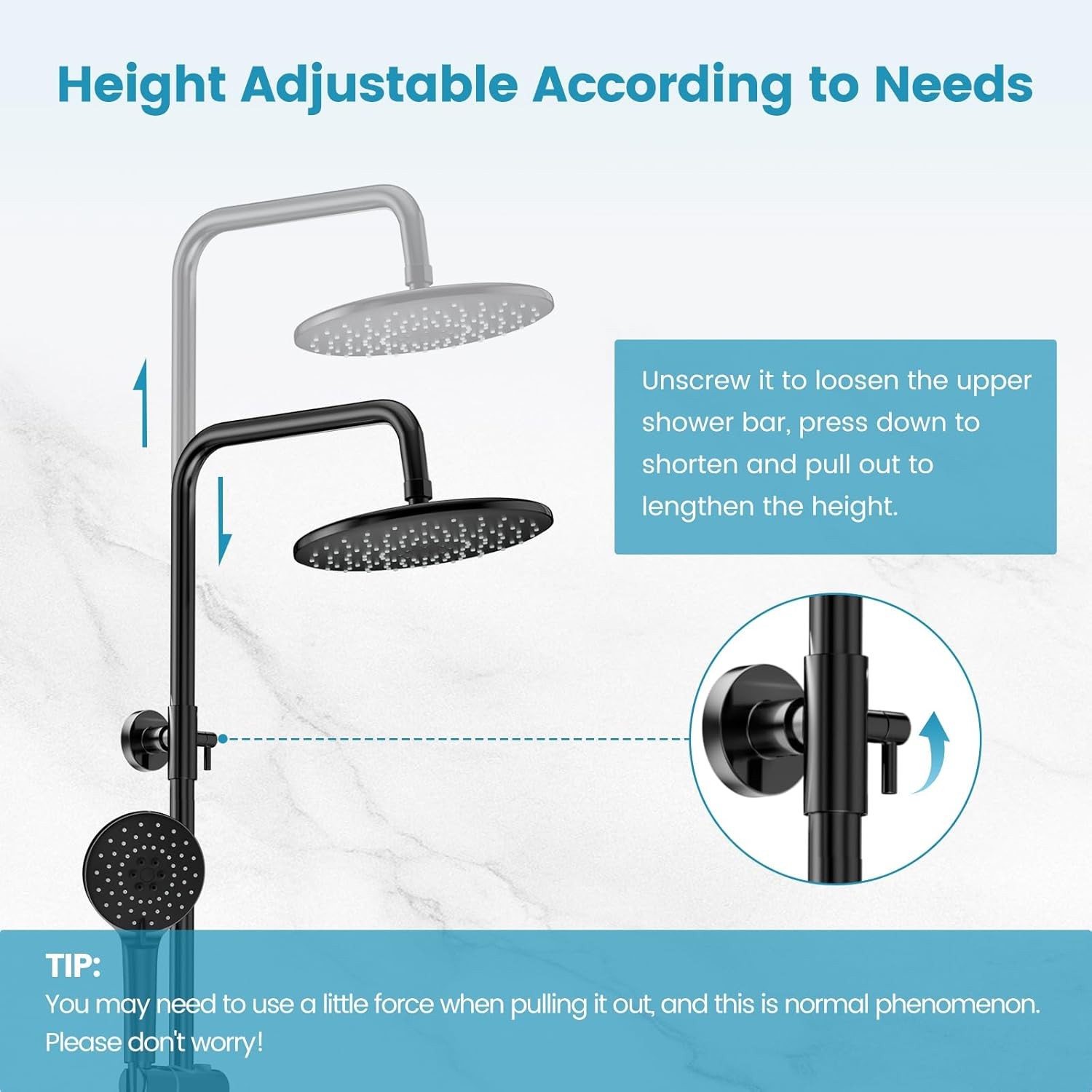 Shower System with 10 Inch Rain Shower Head and Handheld Sprayer, 3-Function