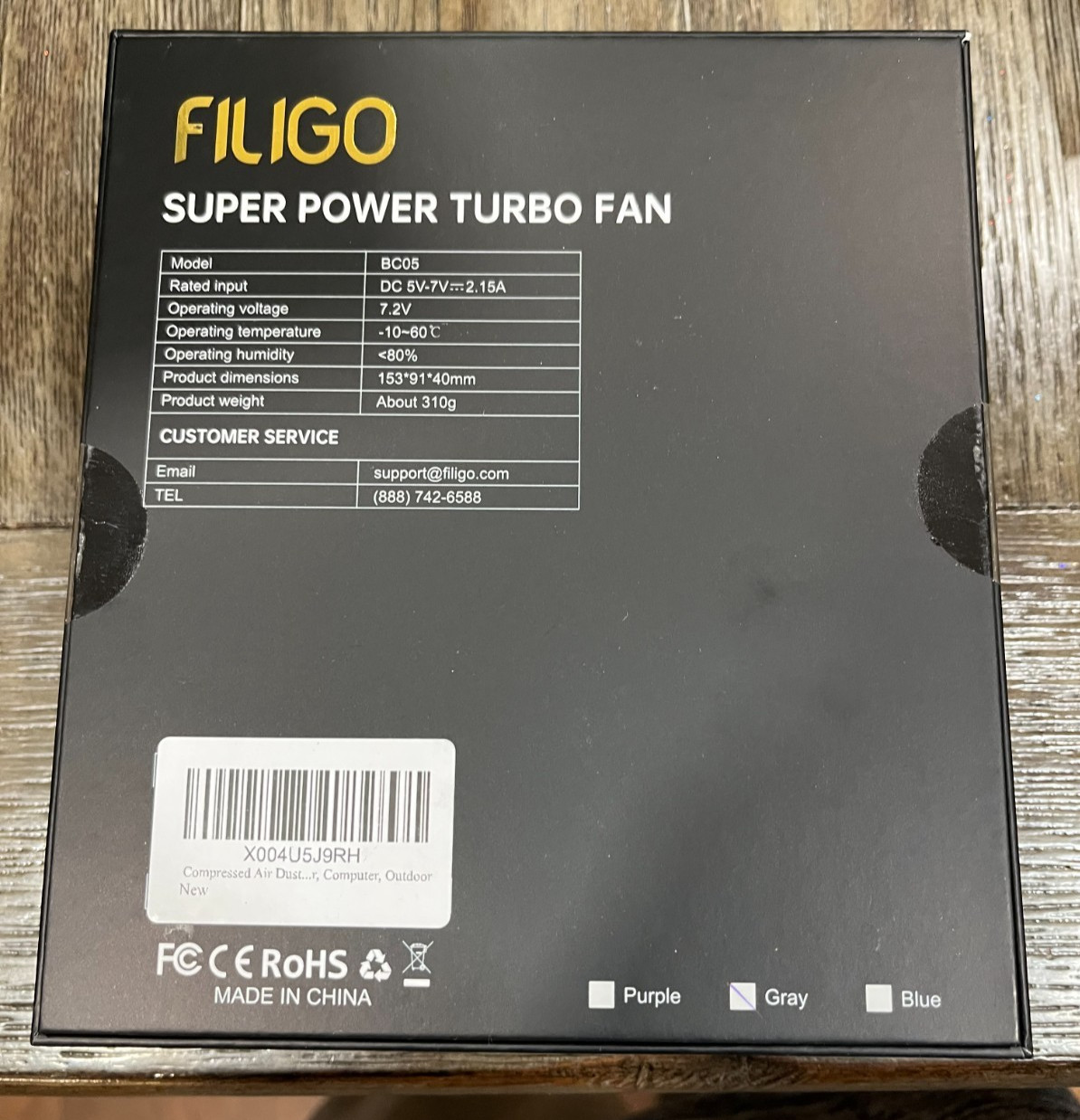 Filigo BC05 Portable Blower Fan Powerful Motor Aluminum Alloy LED 3 Speeds Black
