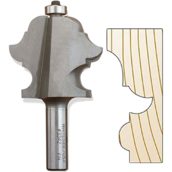 Whiteside 3340 Classic Multi-Forms Bit, 1/2 in. SH x 1/4 in. BD x 3/16 in. R