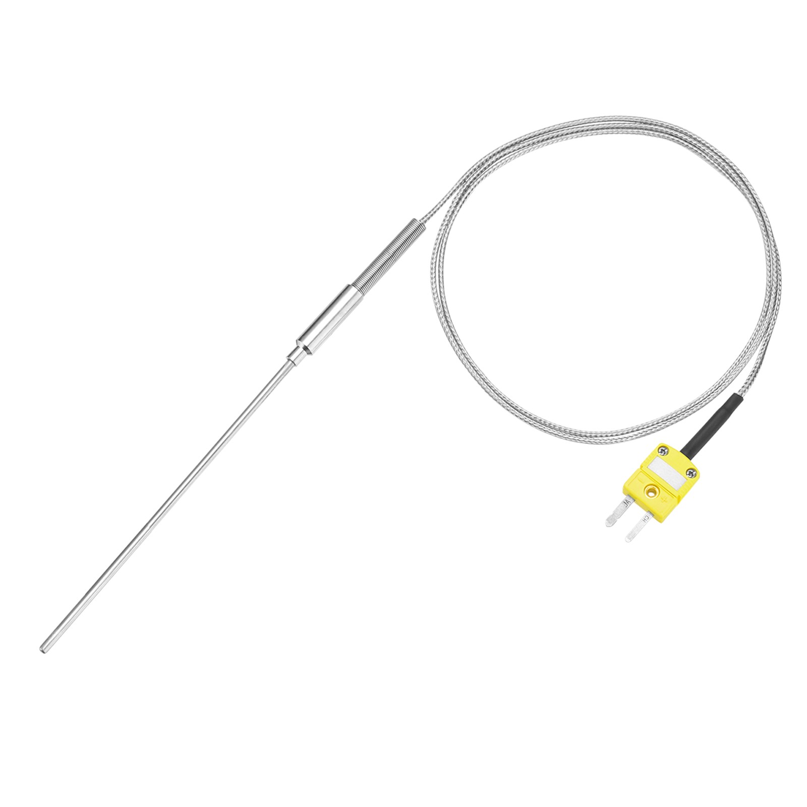 K Type Thermocouple with Plug,Temperature Sensor -40 to 1100°C 3x100mm 3.3ft