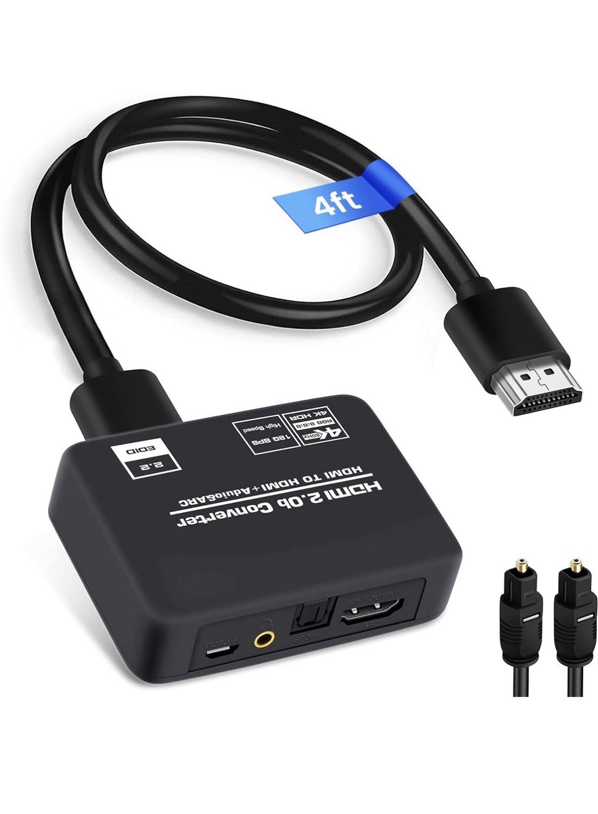 4K@60Hz HDMI 2.0b Audio Extractor Converter Adapter Splitter, HDMI eARC/ARC +...