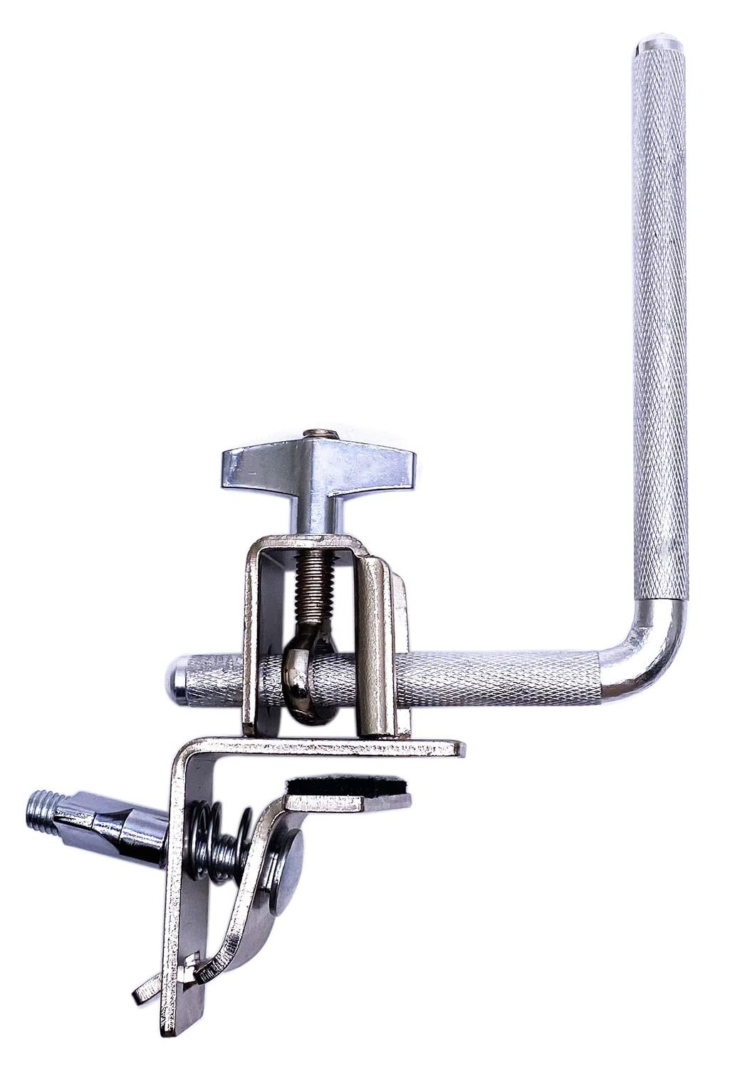 TUOREN Bass Drum Cowbell Mount Holder Clamp with 5" L- Arm Silver