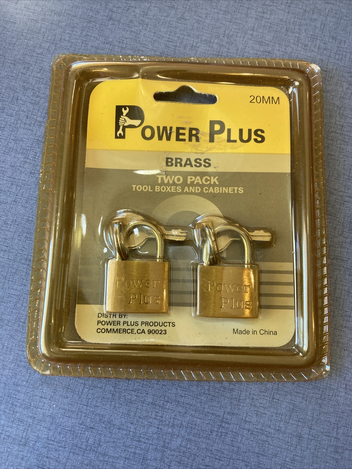 Power Plus 20mm Brass 2 Pack Tool Box Lock Or Cabinets Brand New
