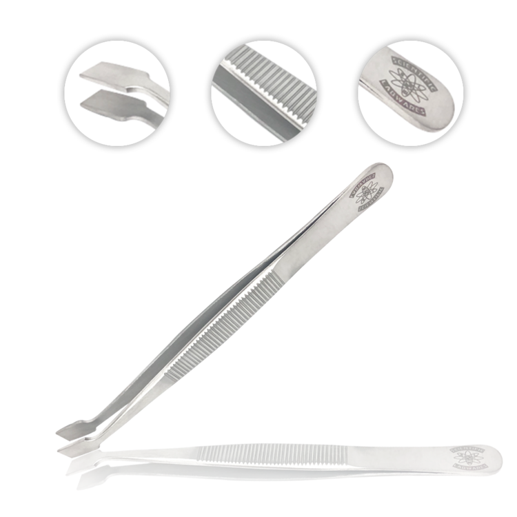 Lab Forceps with Straight Flat Broad Tips-Perfect for handling membranes (4.75")