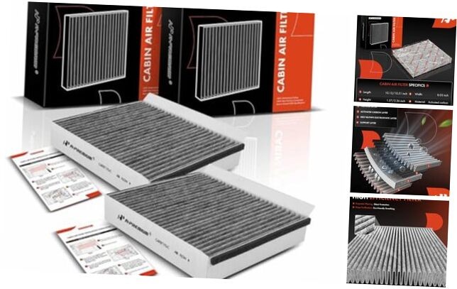 2-PC Cabin Air Filter with Activated Carbon Compatible with Mercedes-Benz