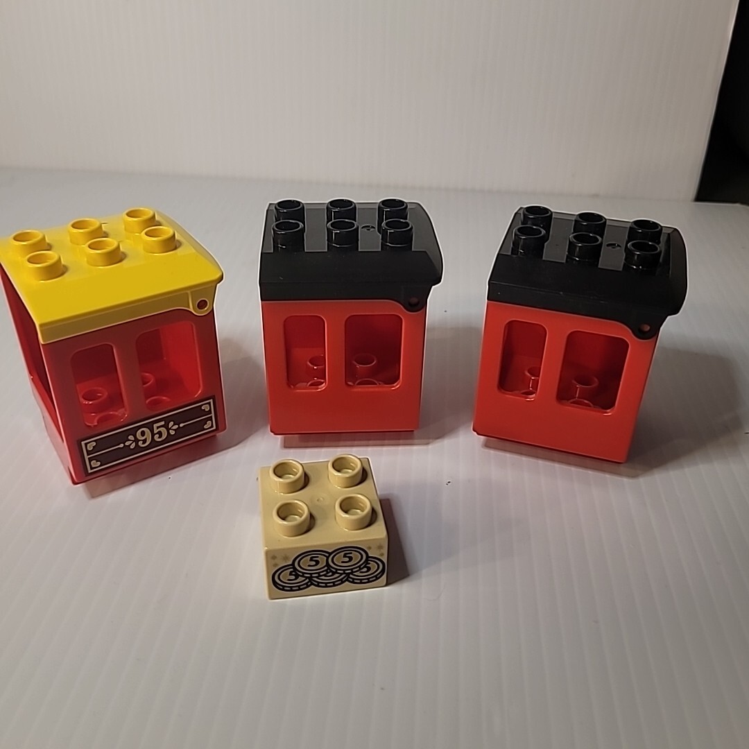 3x Replacement Duplo Engineer Cab And 1 Money Block