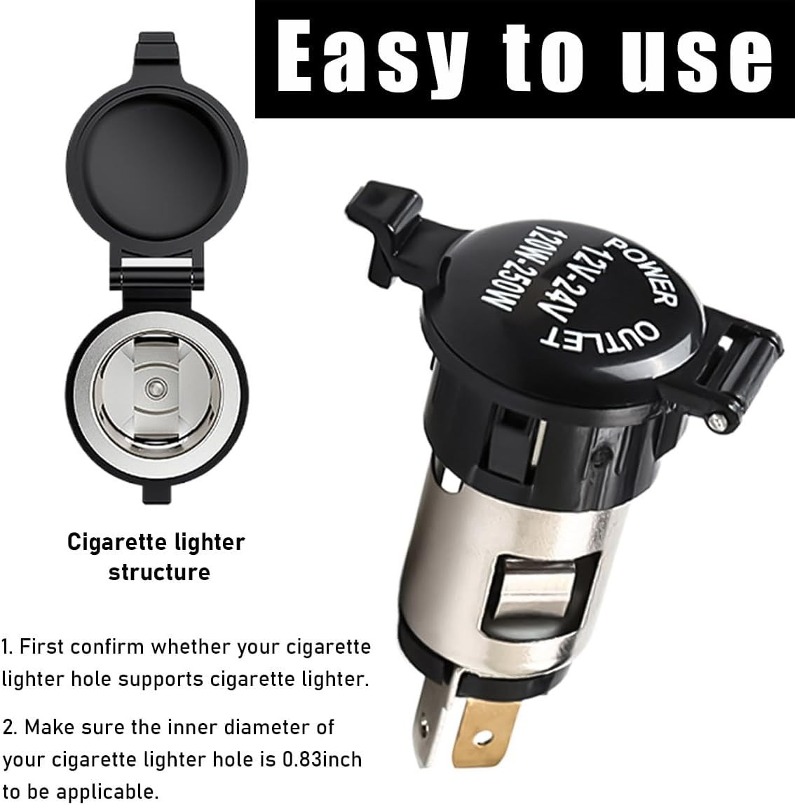 Cigarette Lighter Adapter for SUVs and Trucks with Power Outlet Functionality