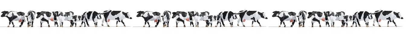 Walthers 949-6092 HO Black and White Cows Figures (Set of 21)