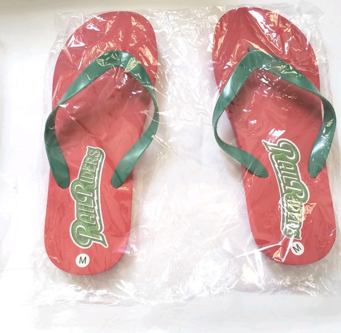 New Sealed Scranton Wilkes-Barre Railriders Baseball Flip Flops Sz Medium