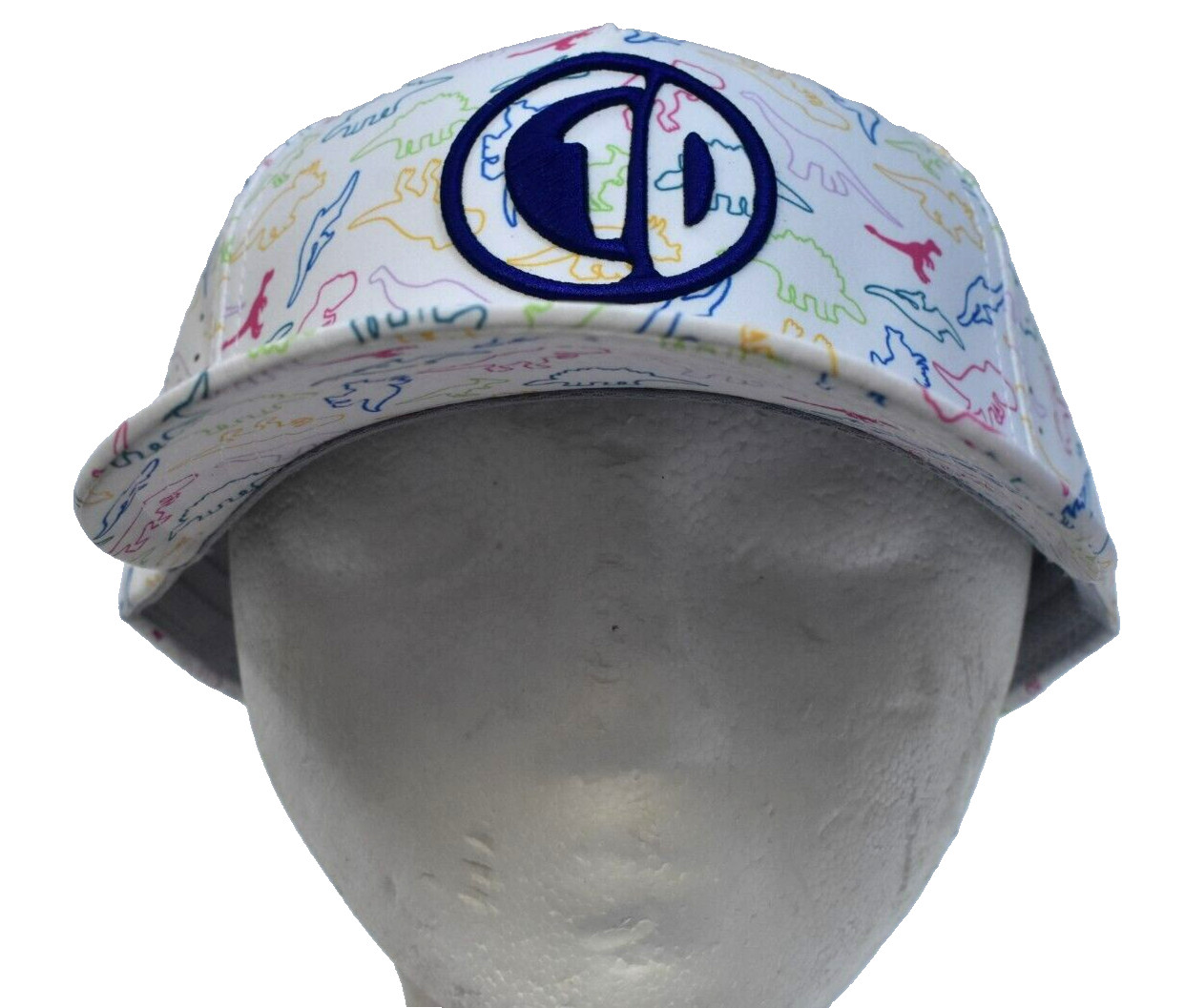C1 Circle1 Perforated + Rope Golf Hat Dinosaur White Disc Golf Cap Adult OS