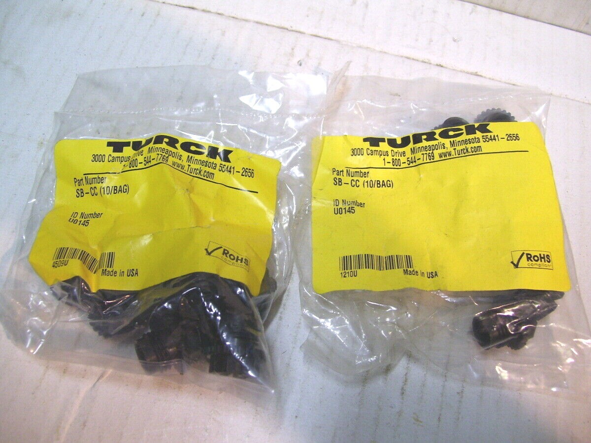 NEW LOT ( 2 PCS OF 10 PACK) TURCK SB-CC (10/BAG) DEVICE ACCESS PLUG CAPS P2503