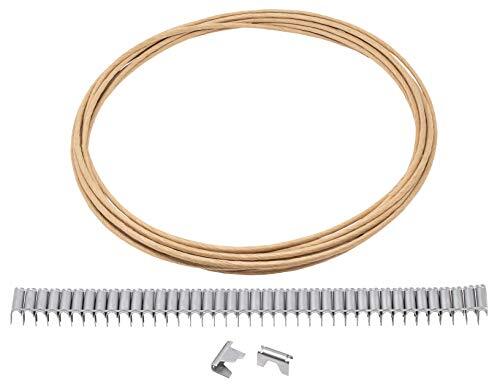 Upholstery Stay Wire for Sofa Furniture Springs 20ft with 40 Clips 16 Gauge I...