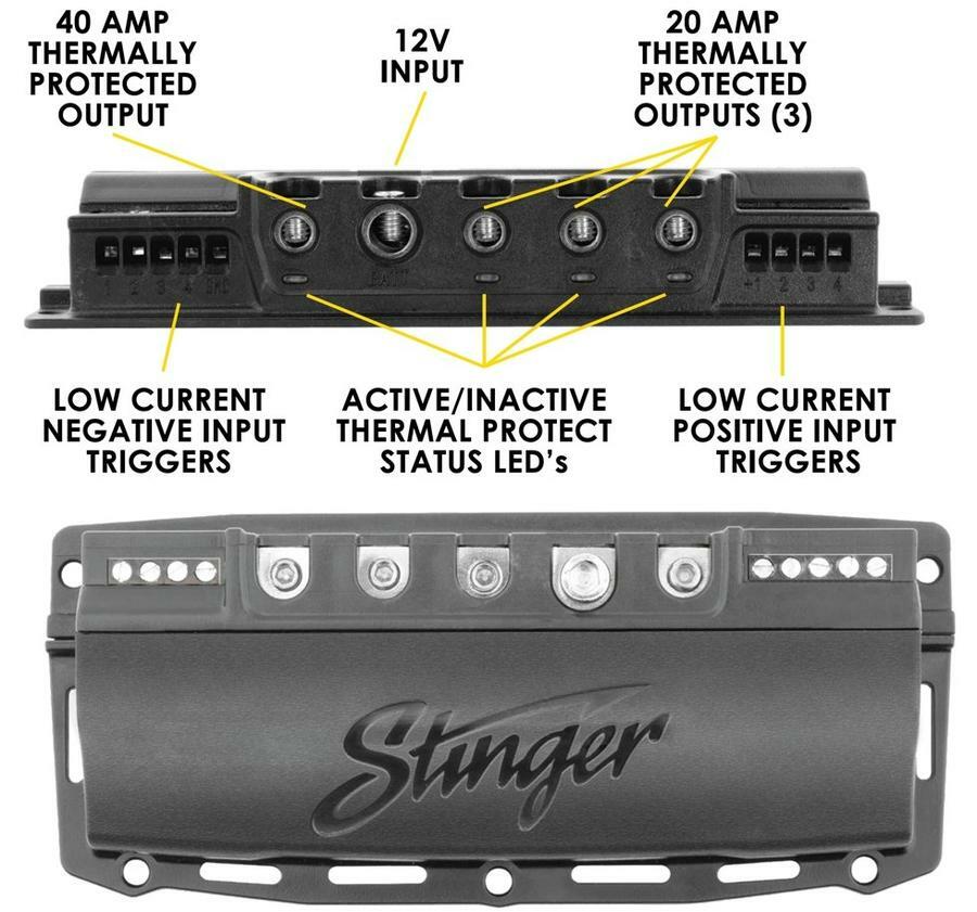 New Stinger SPXSH440 SwitchHUB 4-Channel 100 Amp High Current Relay Block