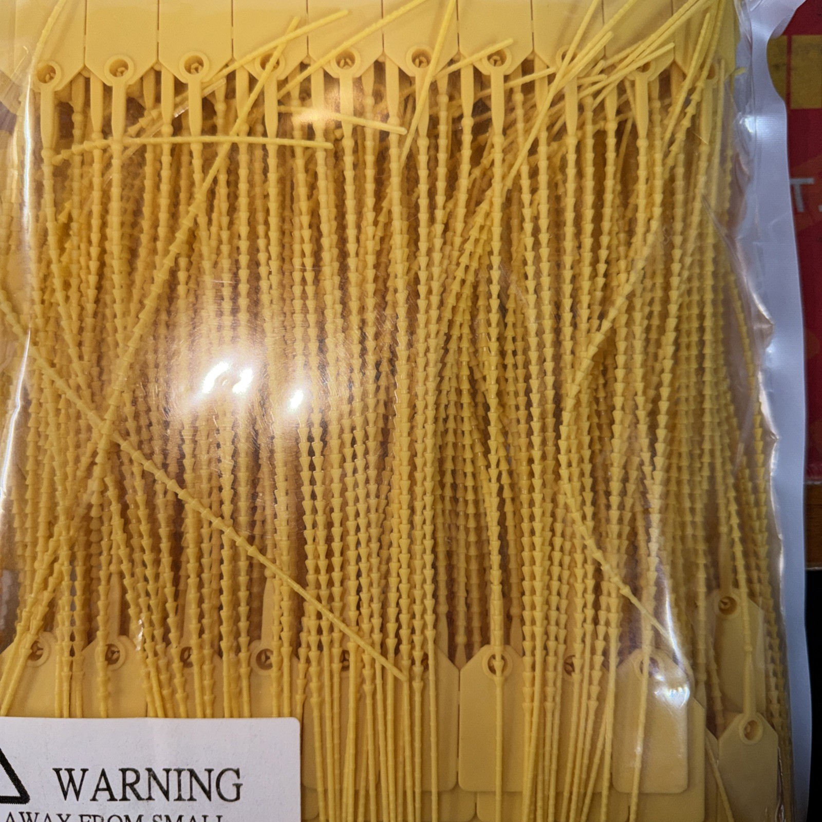 100 Pcs Yellow Plastic Tamper Seal Tag Label Pull Tie Security Seal Zip Lockout
