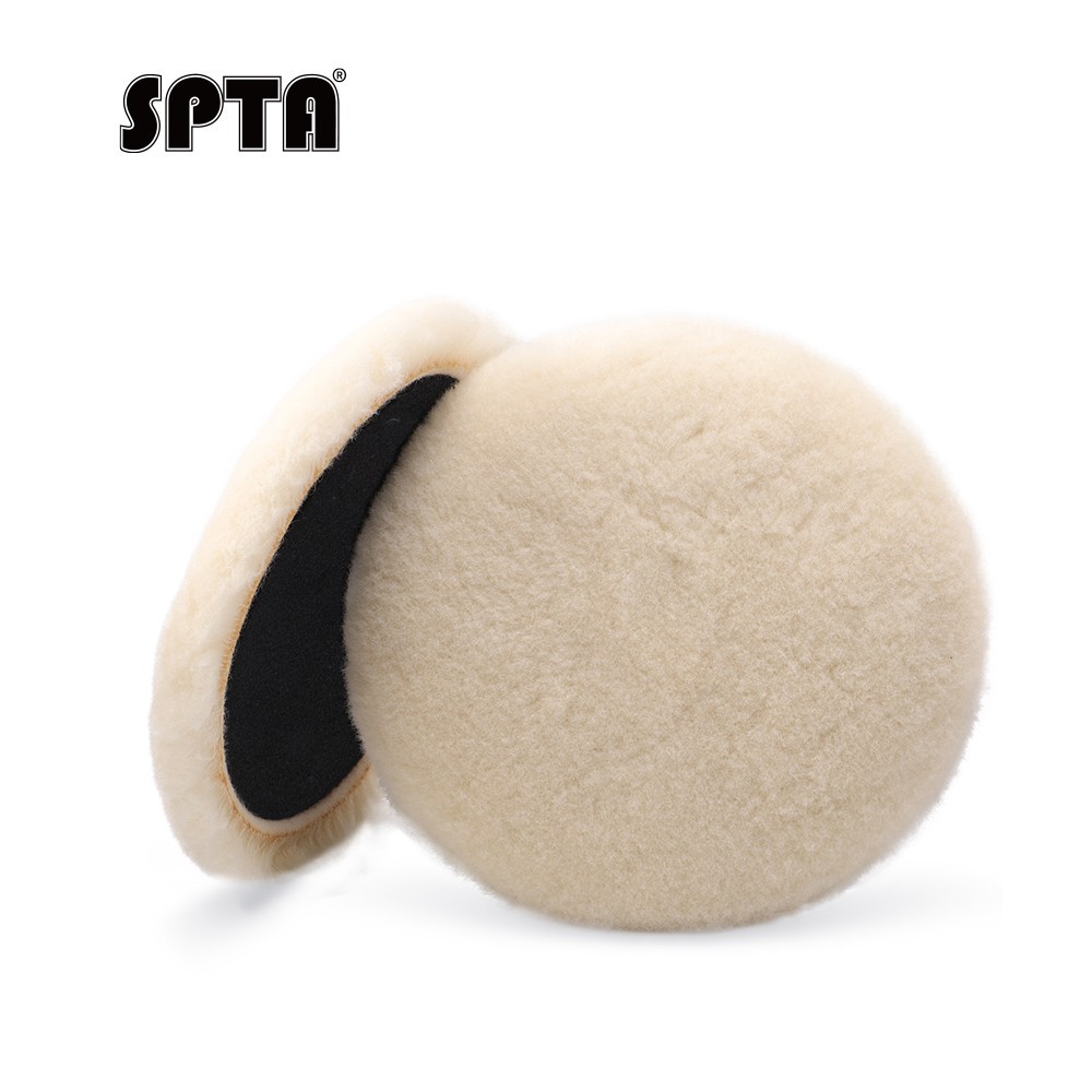 SPTA 1Pc 3/5/6 inch T160 White Heavy Cut Wool Polishing Pad for Polisher Buffing