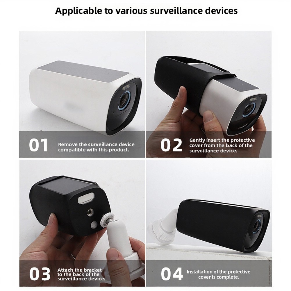 Silicone Enclosure for EufyCam 3 Featuring Solar Panel Cutout and Cable Routing
