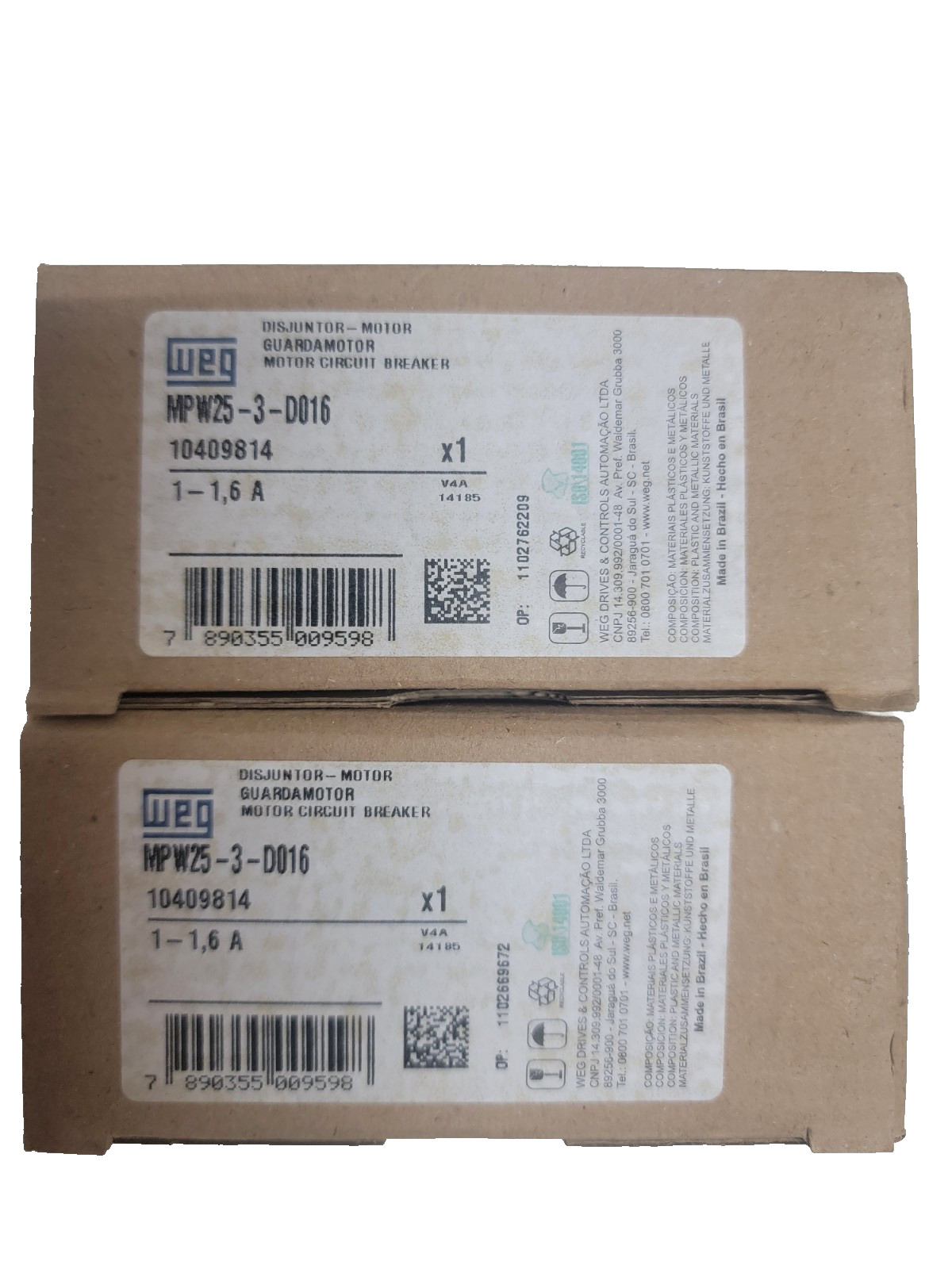 NEW -  MPW25-3-D016   WEG Manual Motor Protector
