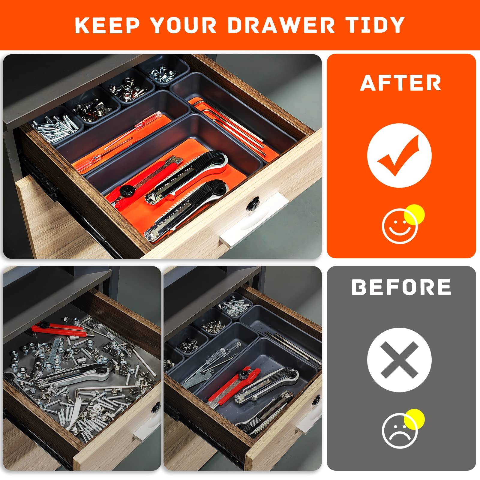 Tool Box Organizer, Tool Drawer Organizer Tray Divider, Toolbox Organization,