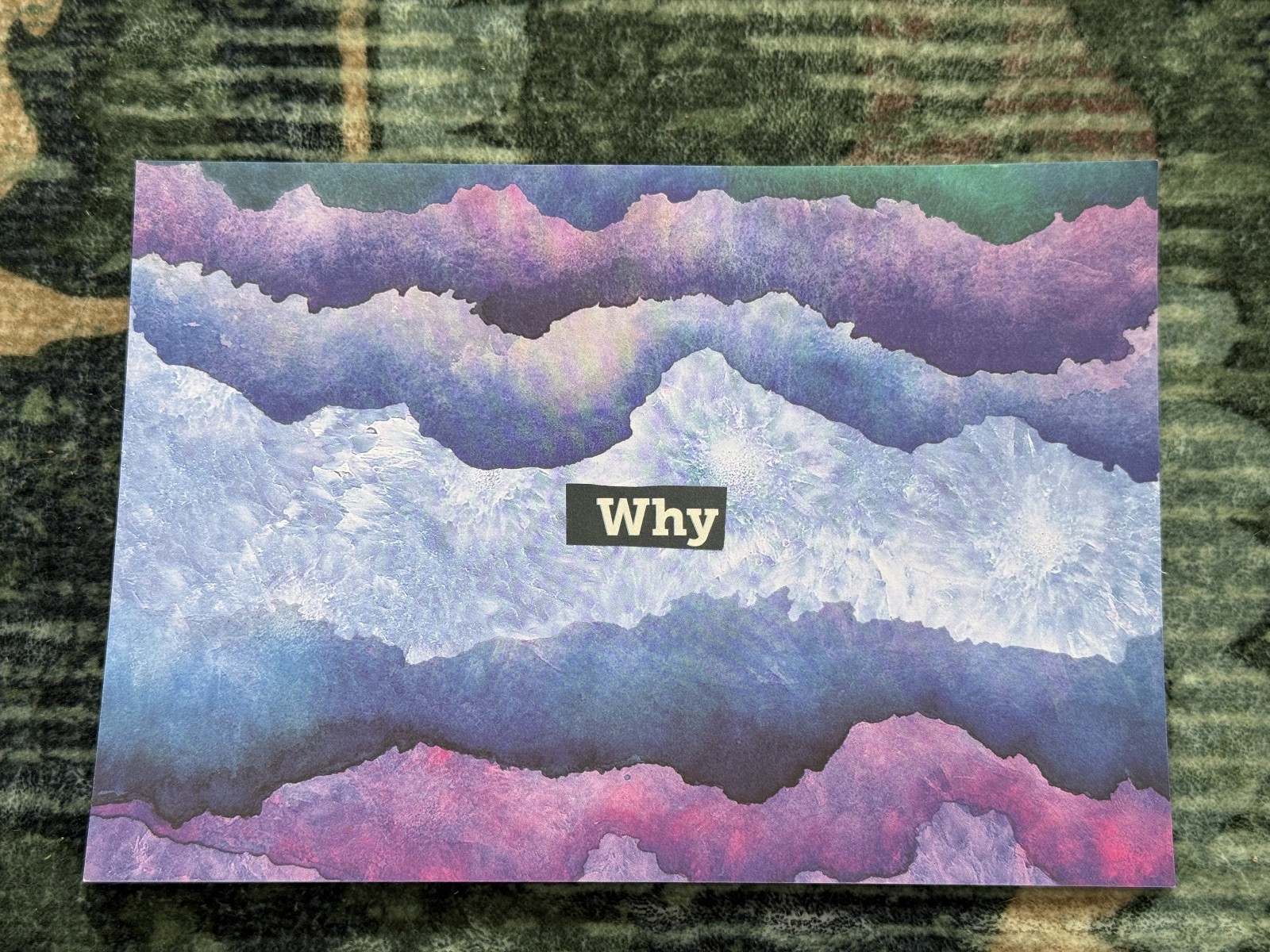 Original signed absurdist humor mixed media collage 4.5x5.5" 1/1 "why"