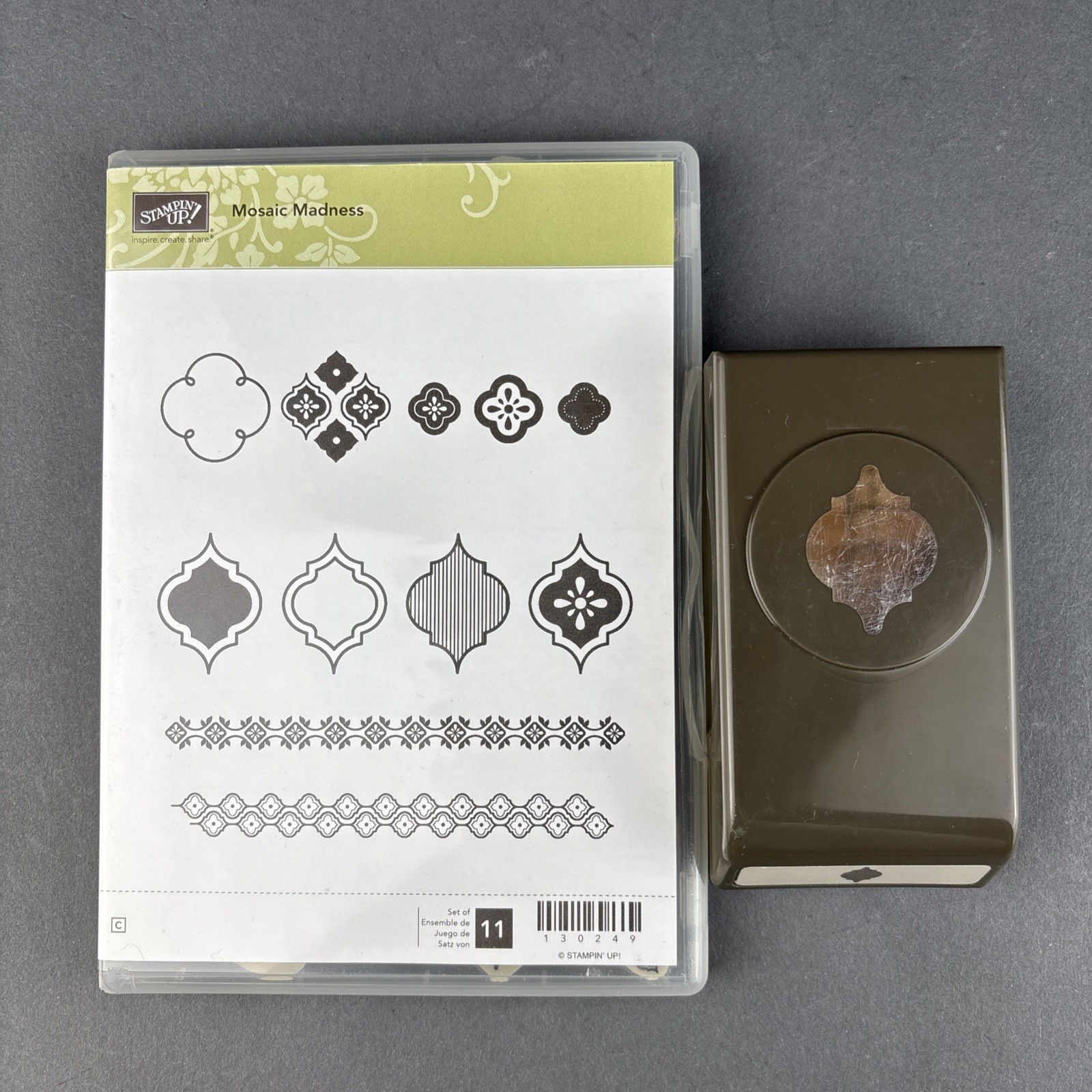 Stampin Up MOSAIC MADNESS Stamp Set & MOSAIC Punch Retired Bundle