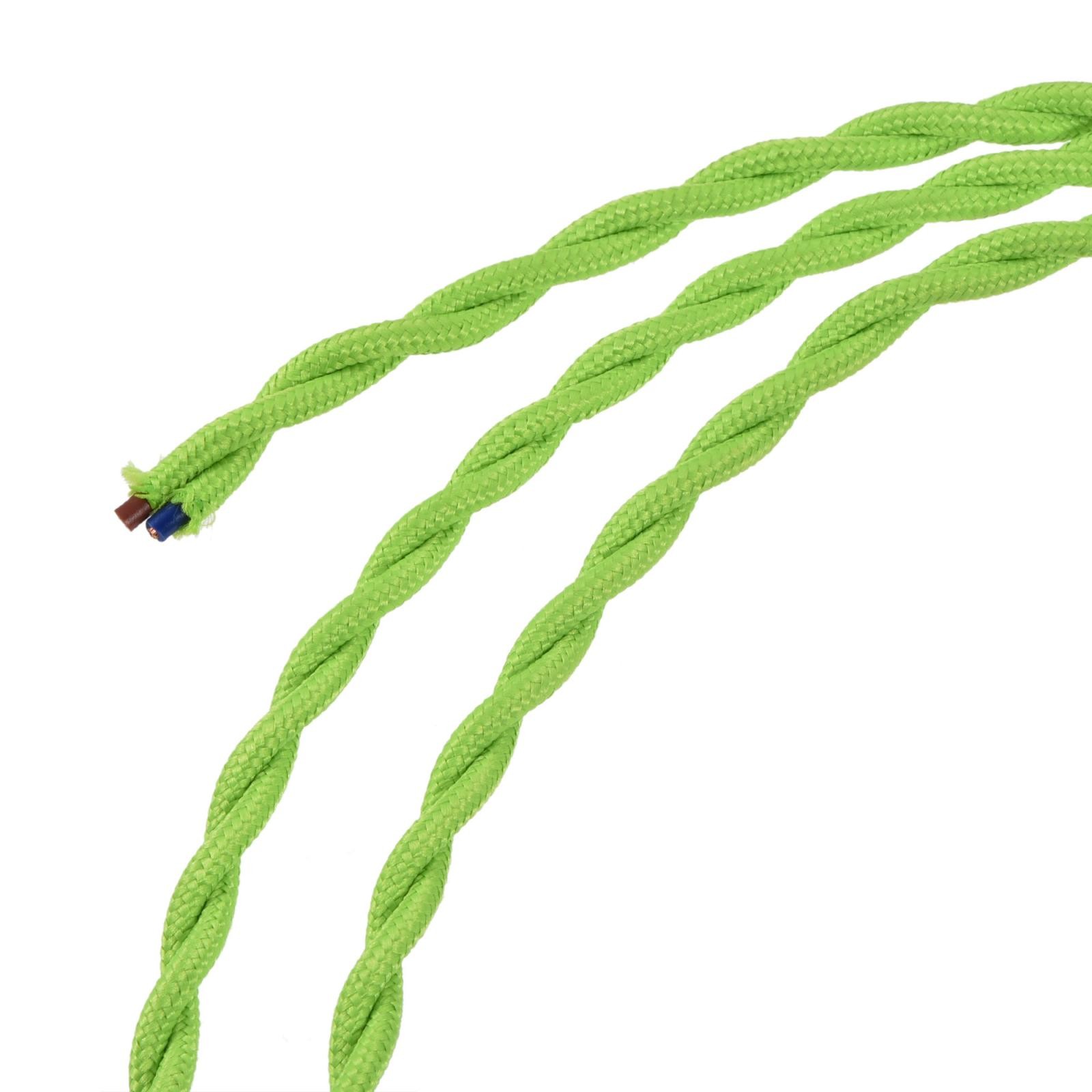 Twisted Cloth Covered Electrical Wire Vintage 2 Core 18AWG 5M Light Green
