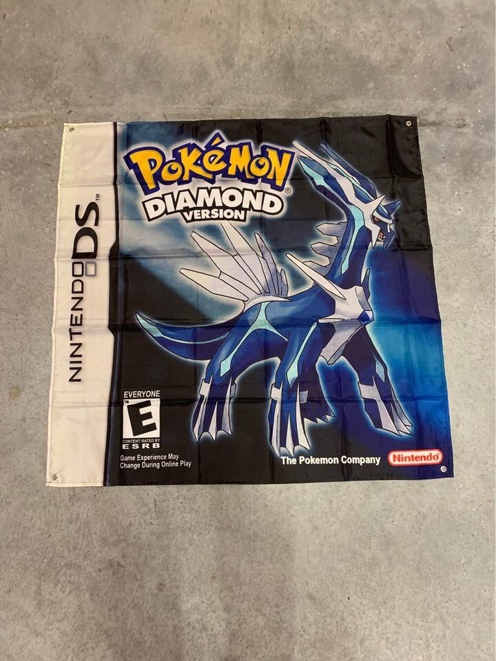 Pokemon Diamond Version Gameboy Advance Custom Wall Banner Tapestry 3 x 3 Ft