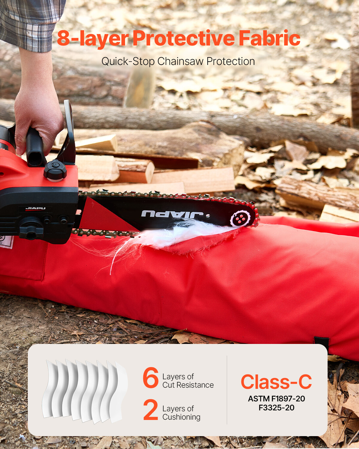Chainsaw Chaps 34.2" Apron Style Forestry Chainsaw Safety Chaps Class C Small