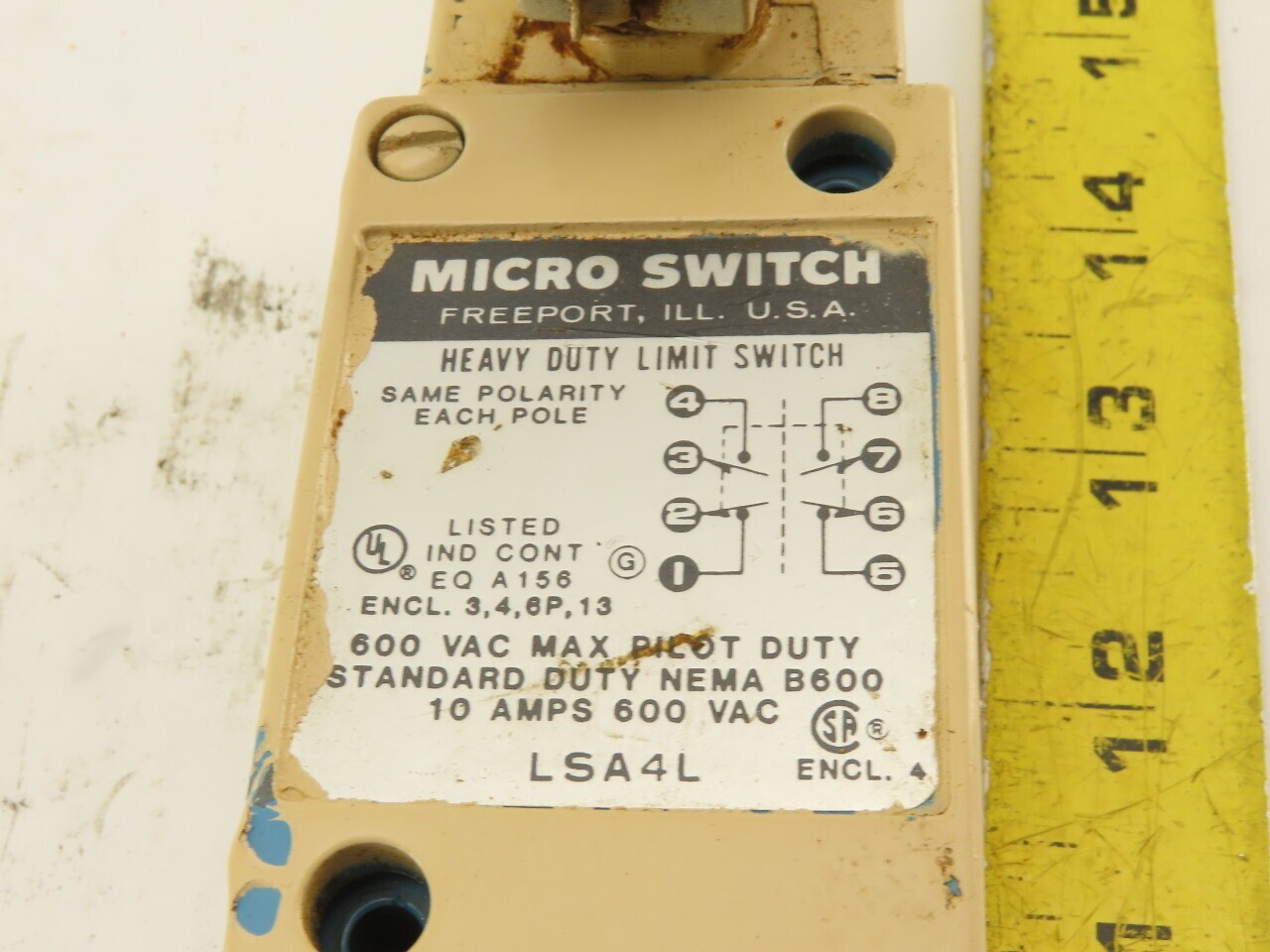 Honeywell LSA4L 600VAC 10A Cam Roller Rocker Micro Limit Switch