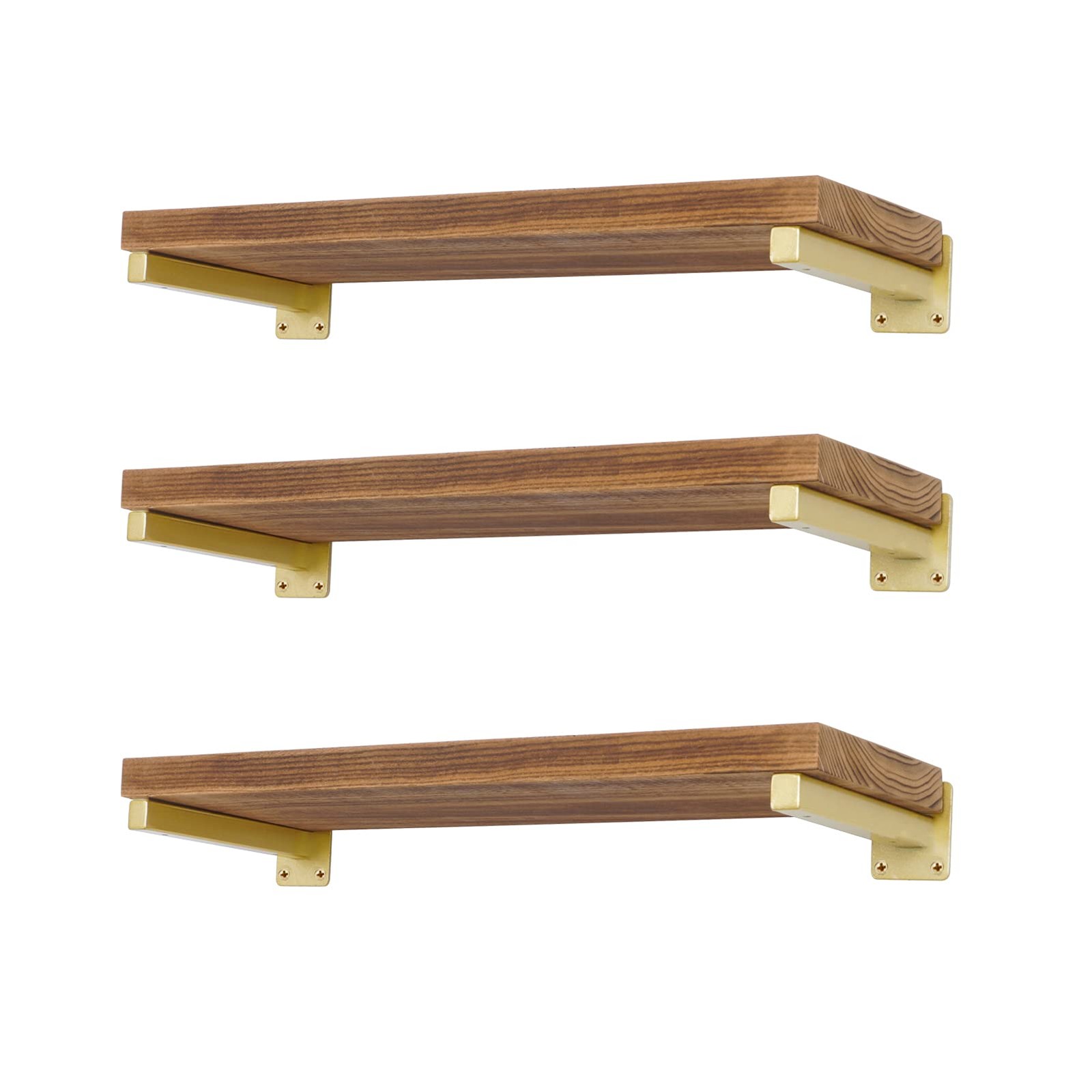 6 Pcs Gold Shelf Bracket 6 Inch Heavy Duty Brackets for Shelf Metal Wall Floa...