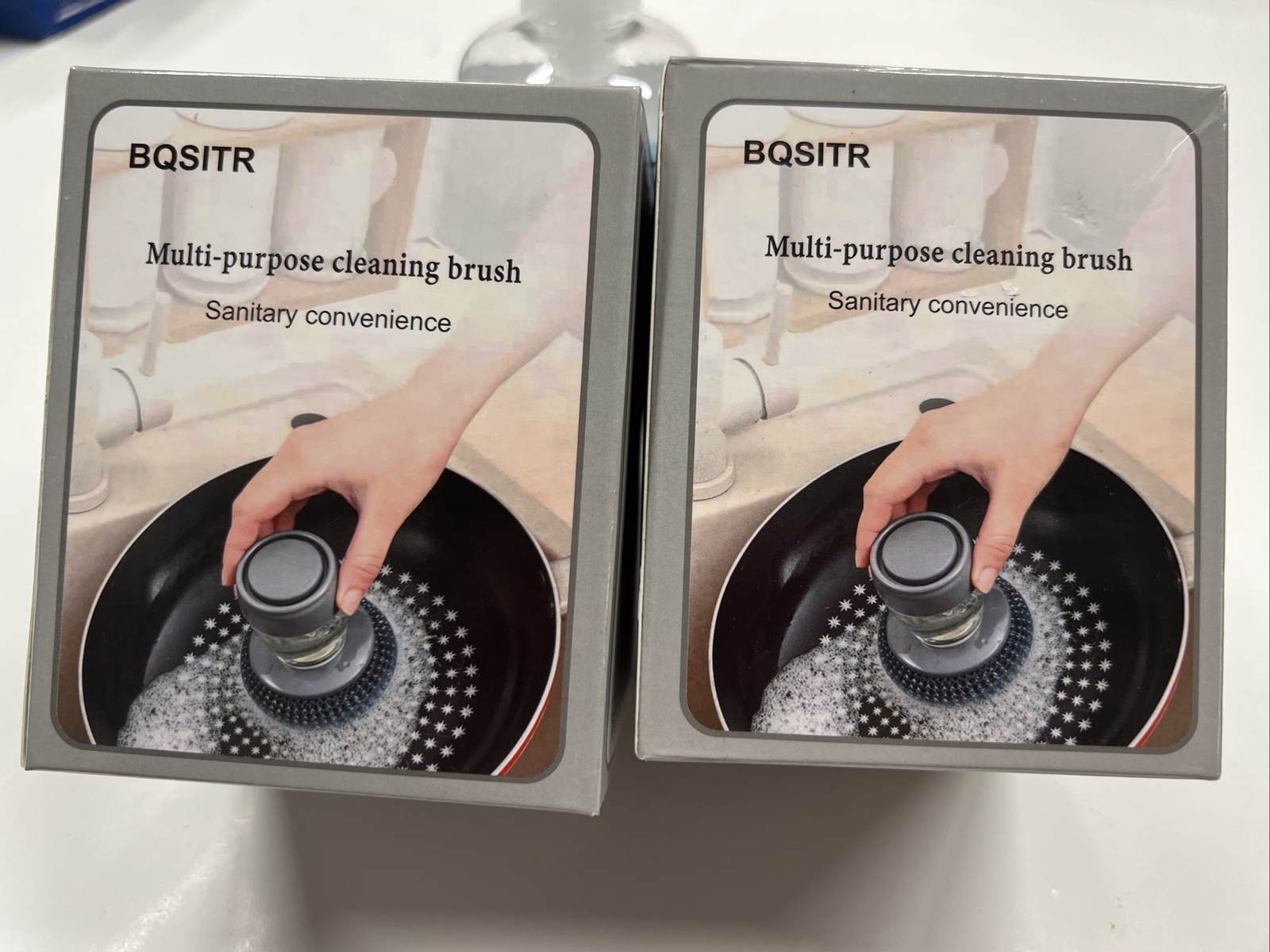 Soap Dispensing Palm Brush Multifunctional Cleaning Brush 2 Pk   2023