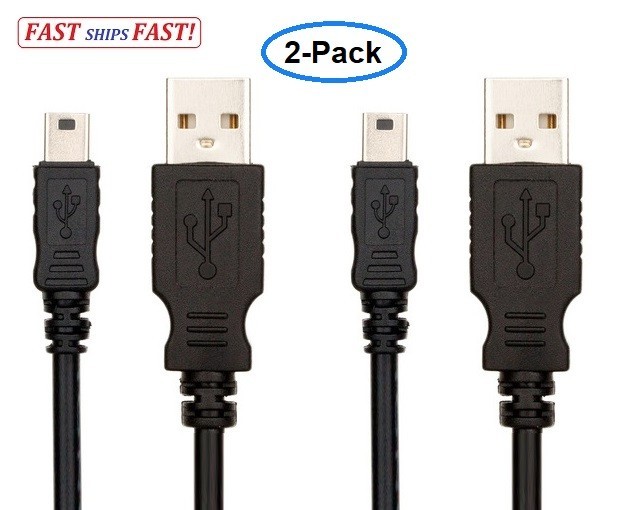 USB Data Cable For ZOOM H2n, H4n Pro, ZOOM H5, H6, iQ5, F4, F8, R8. 3 Ft. 2-Pack
