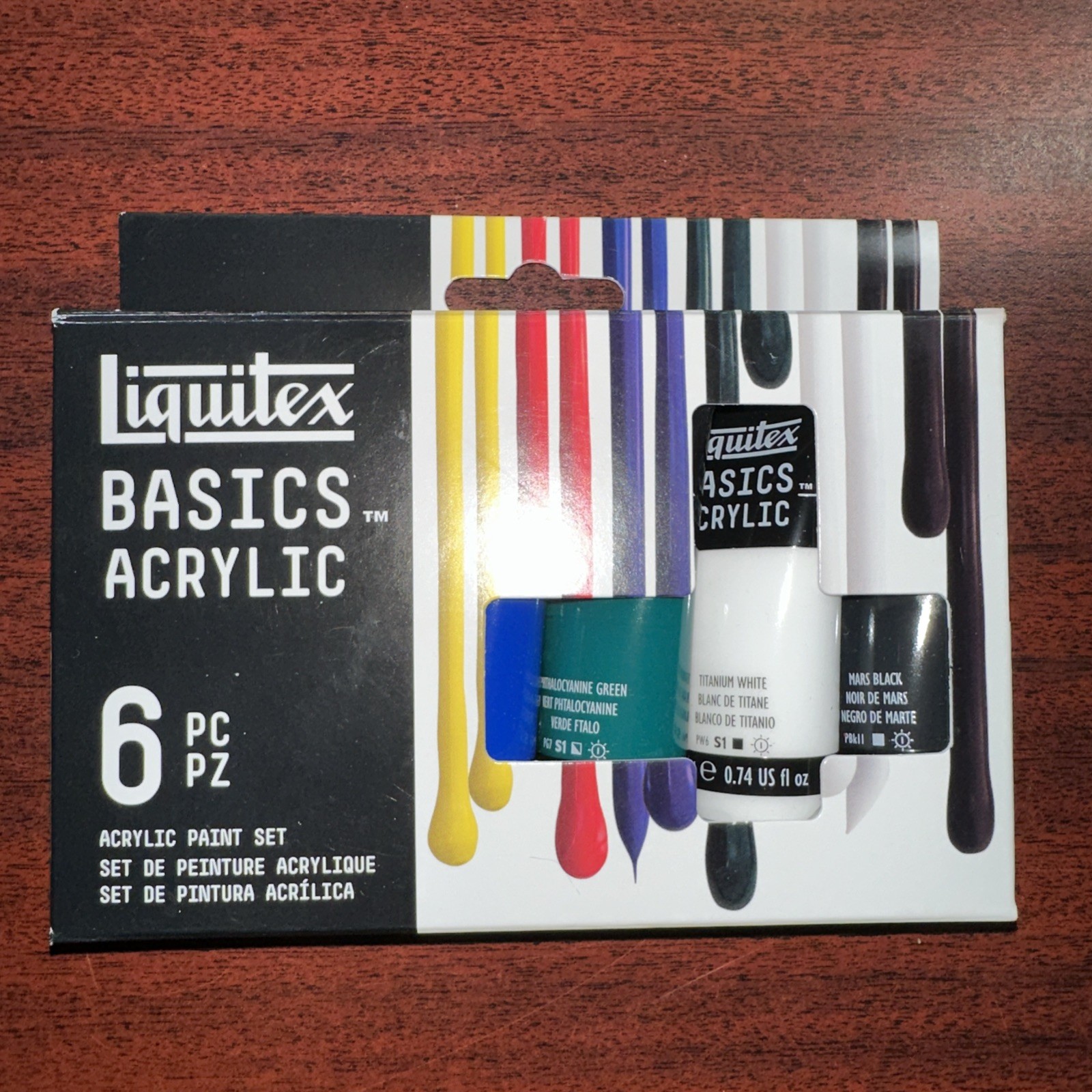 Liquitex BASICS 6 Tube Acrylic Paint Set, 22ml, 0.7 Fl Oz (Pack of 6), Multi