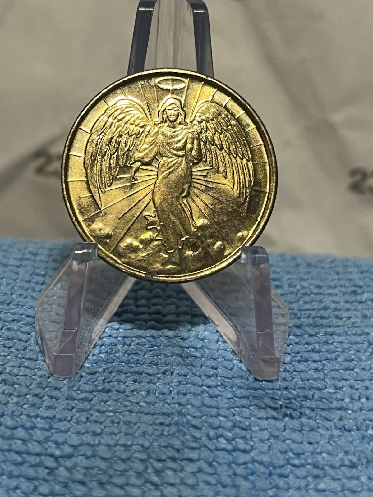 Vintage guardian angel-double sided gold plated angels