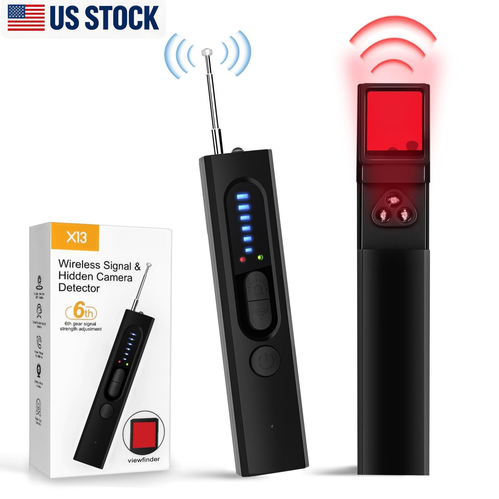 Hidden Camera and GPS Tracker Detector Anti Spy Bug Finder Scanner for Travel
