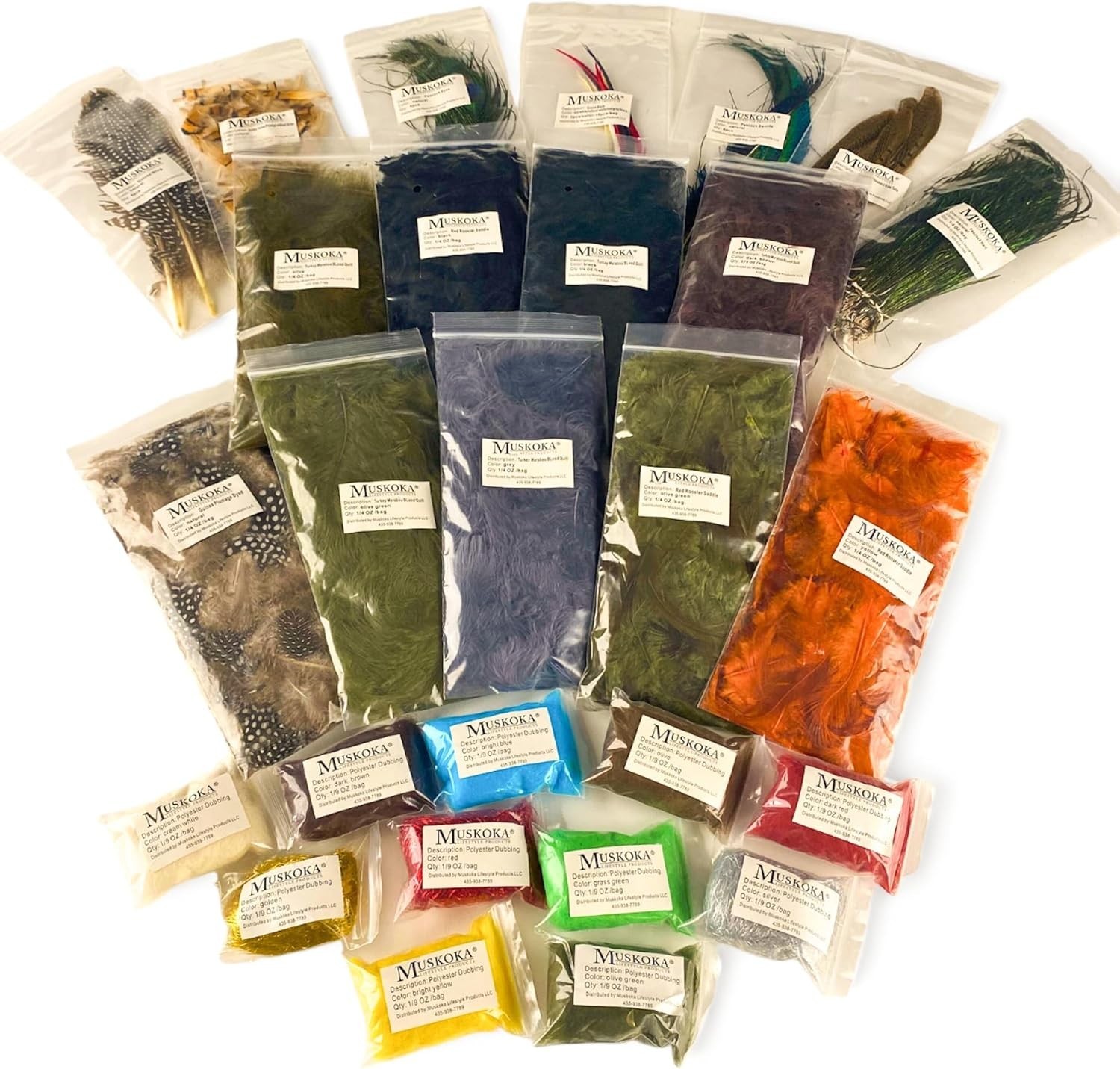 27-Piece Fly Tying Kit - Create Beautiful Flies with Assorted Materials