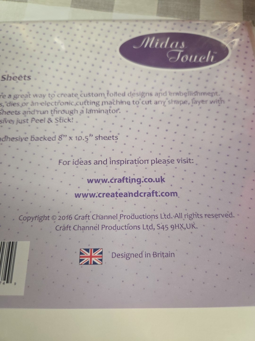 Midas Touch Adhesive Back Sheets Peel And Stick Sheets 2 Pack 8x10.5 (PaperA)